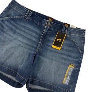 NWT Lee Legendary Expedition Denim Shorts Mid Rise Y2K Womens Size 16 Medium